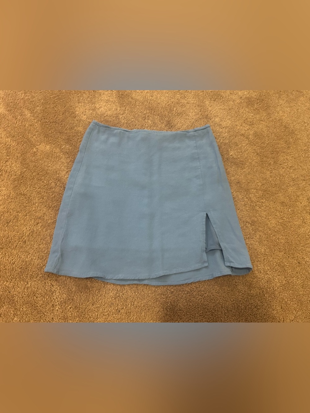 Aritzia Sunday Best Light Blue Mini Skirt with Front Side Slit